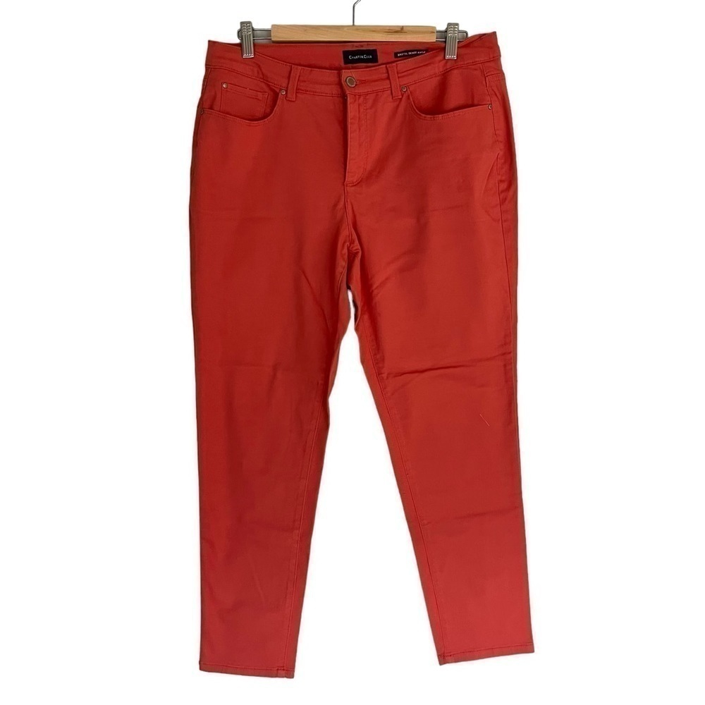 Charter Club Bristol Skinny Ankle Jeans Peach Color Size 14
